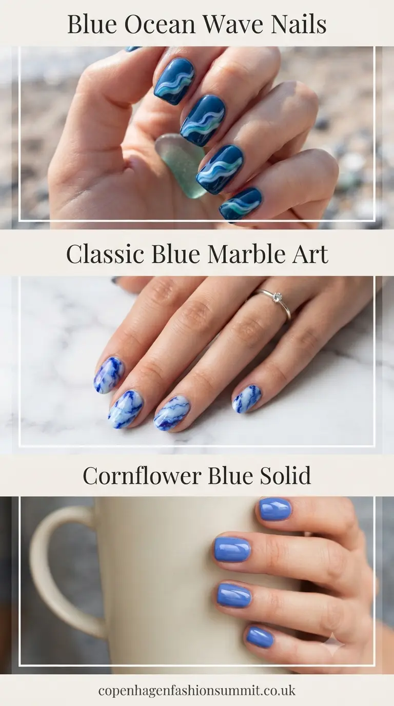 Blue Nails Short on Length but Big on Style ppart 4