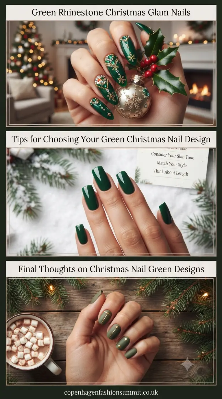 Christmas Nail Green Designs last part