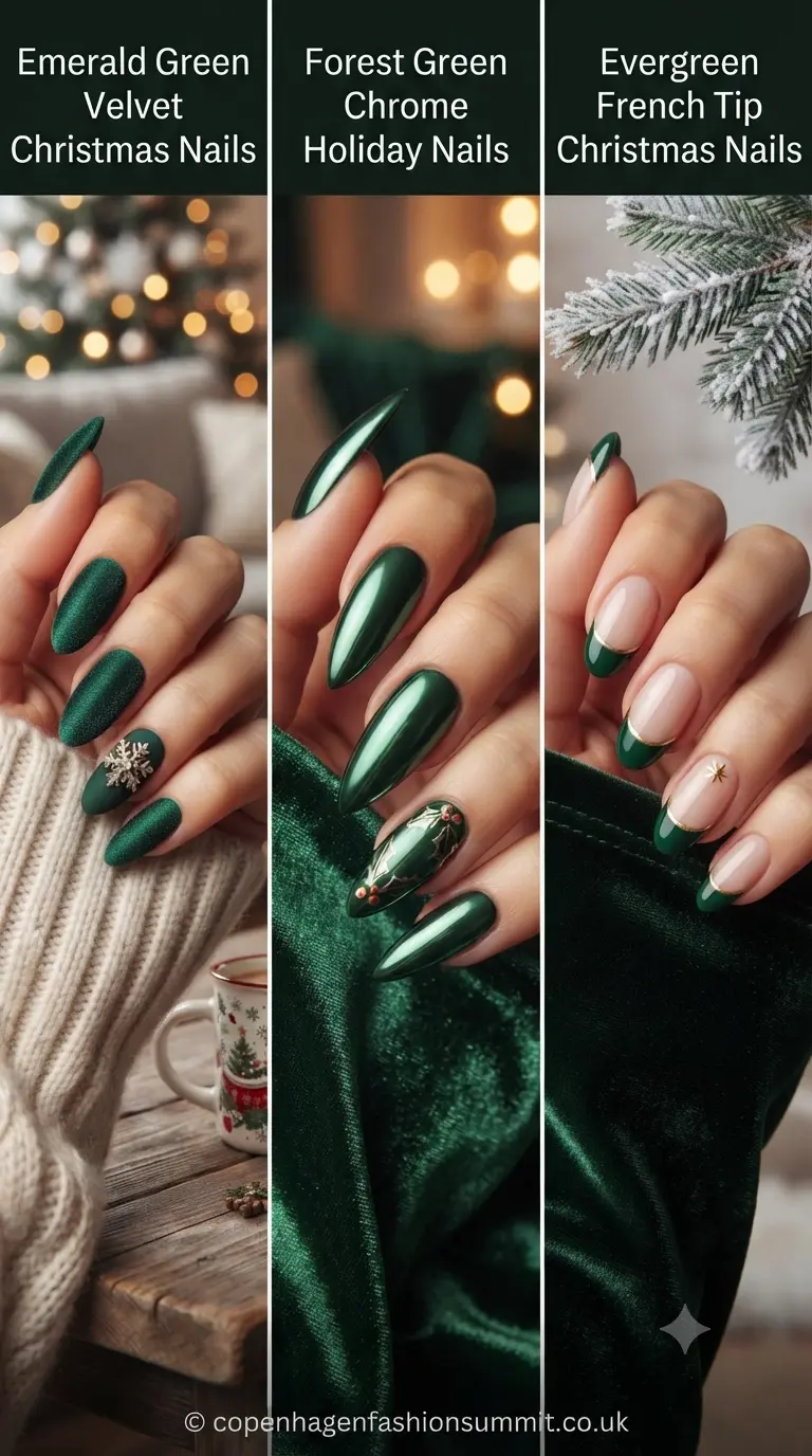 Christmas Nail Green Designs part 1