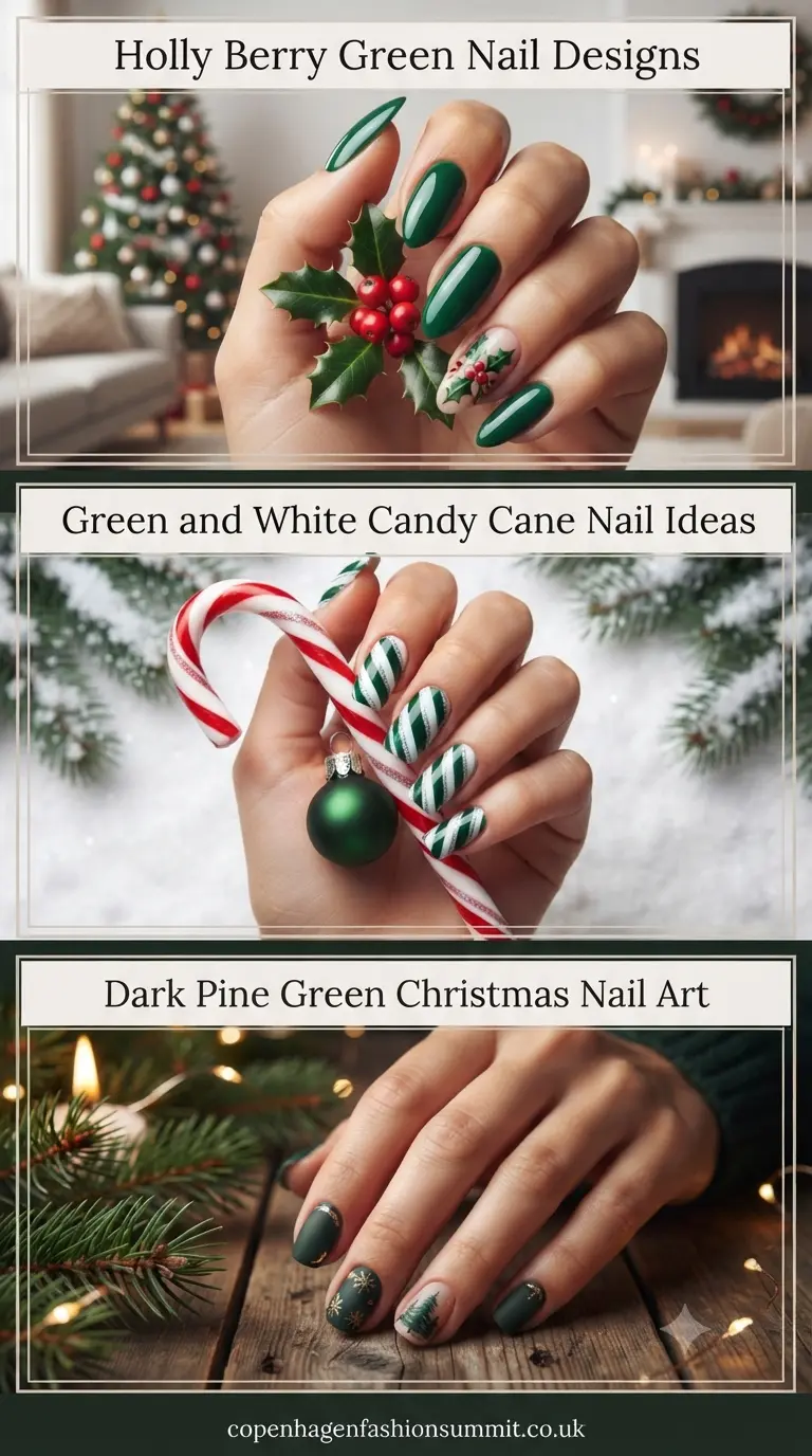 Christmas Nail Green Designs part 3