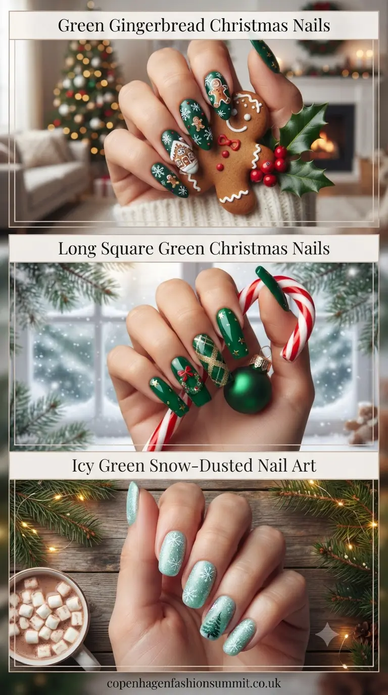 Christmas Nail Green Designs part 8