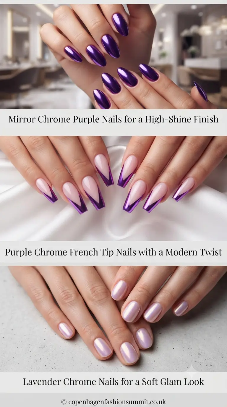 Chrome Purple Nails  part 1