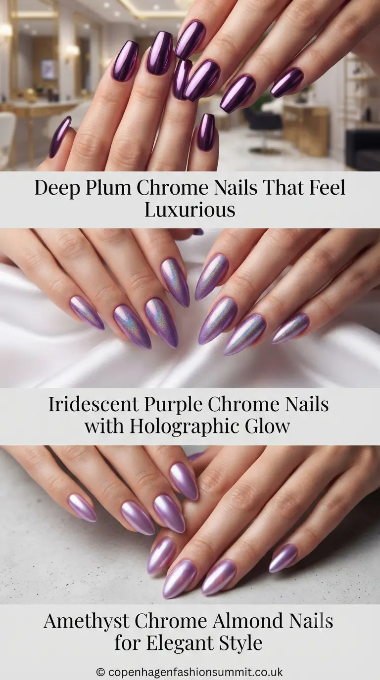 Chrome Purple Nails  part 2