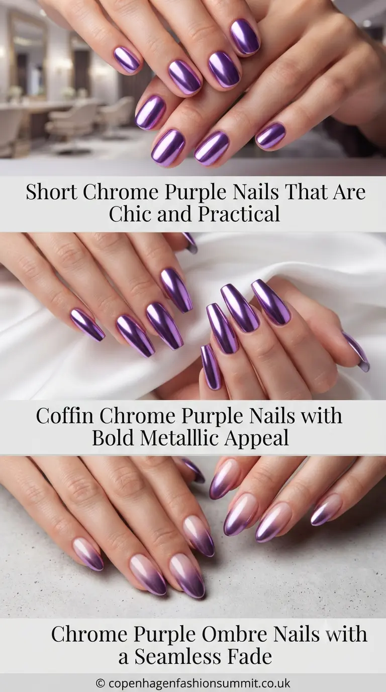Chrome Purple Nails  part 3
