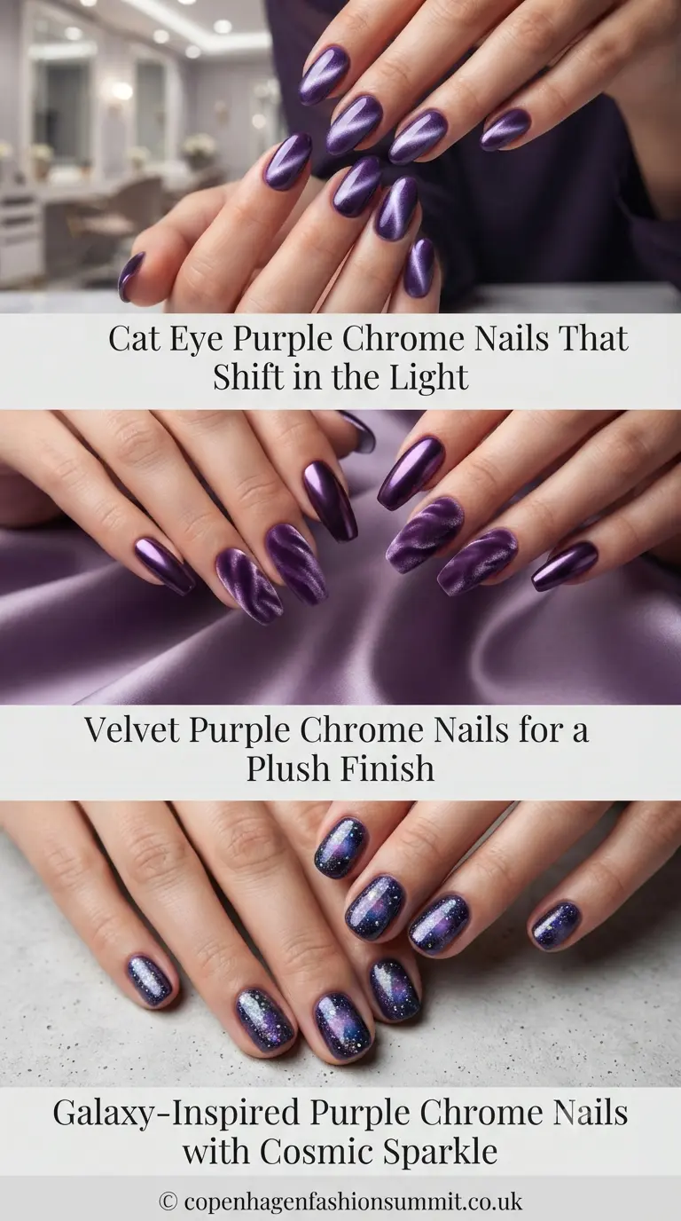 Chrome Purple Nails  part 4
