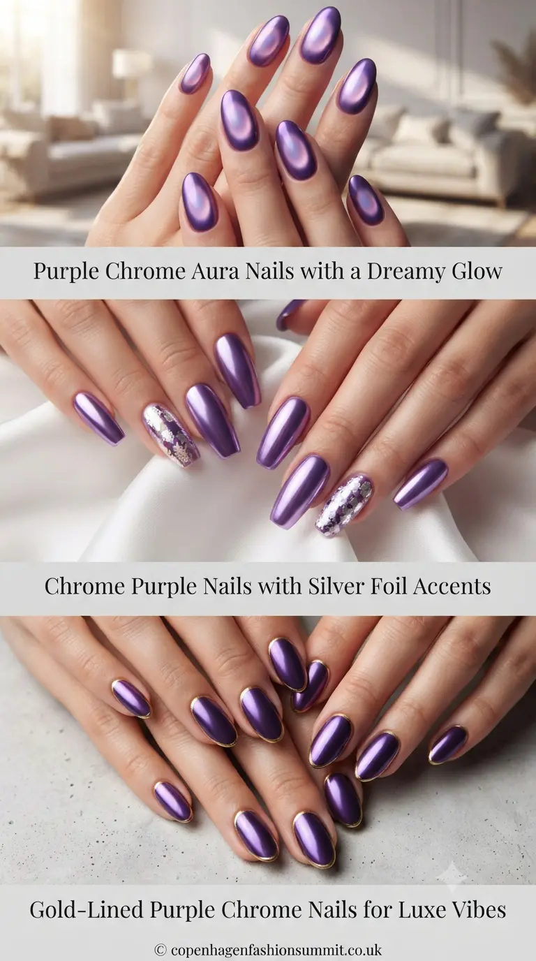 Chrome Purple Nails  part 5