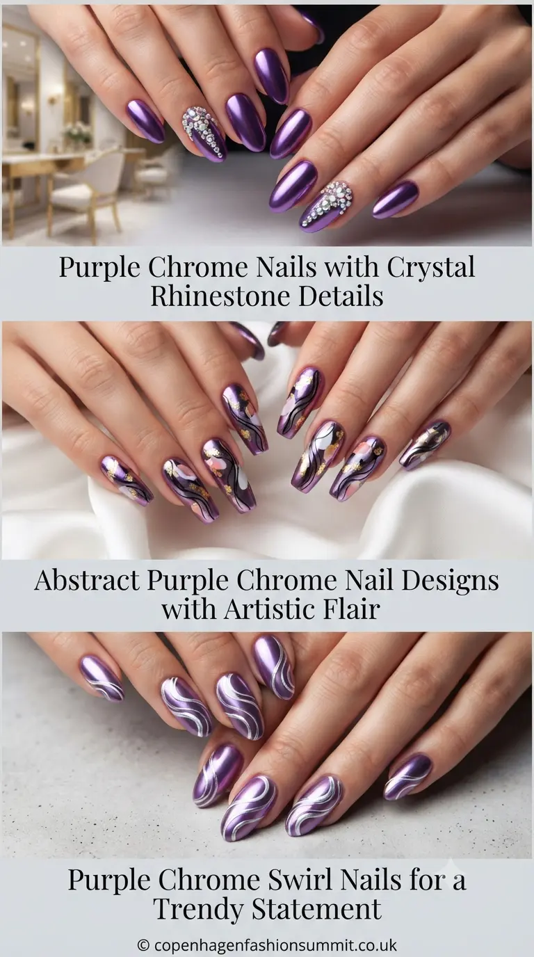 Chrome Purple Nails  part 6