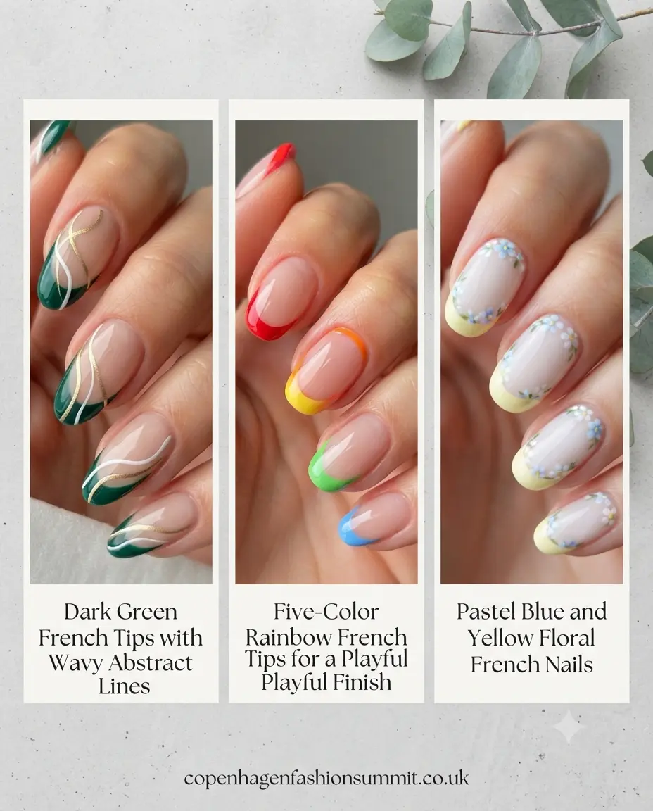 Colorful French Tip Nails  last part 