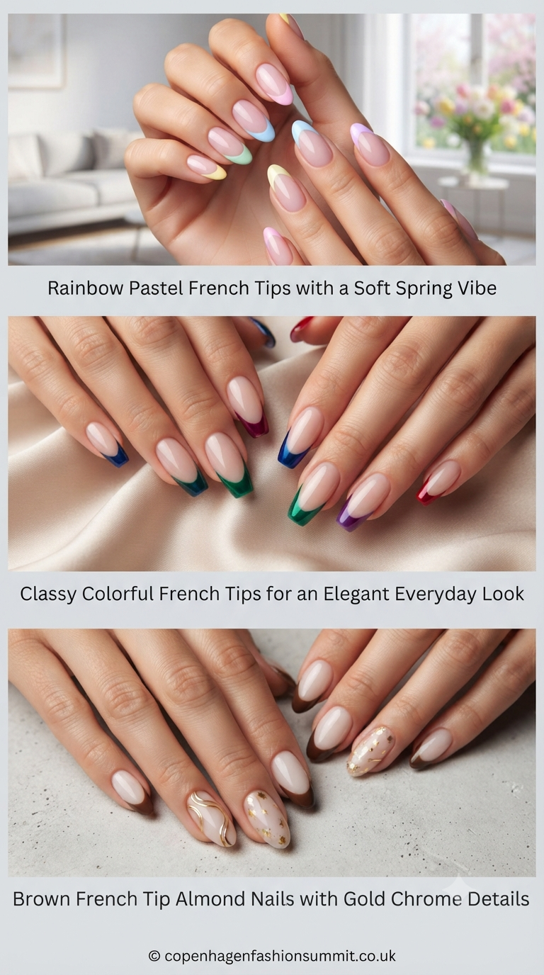 Colorful French Tip Nails  part 1