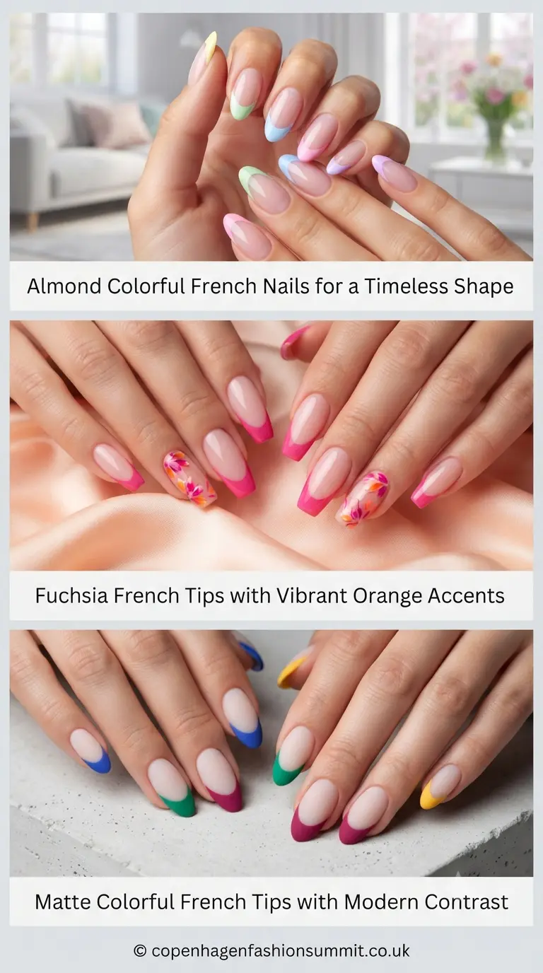 Colorful French Tip Nails  part 10
