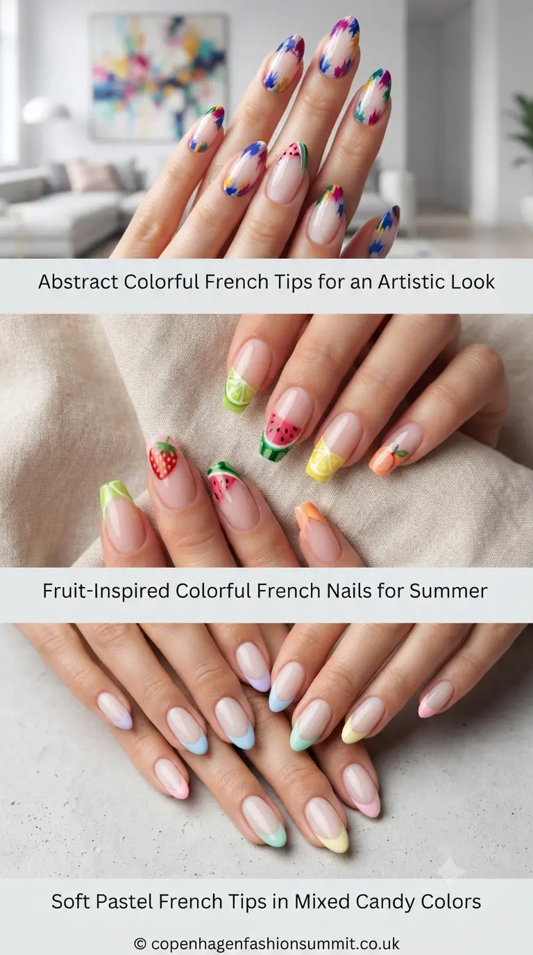 Colorful French Tip Nails  part 6
