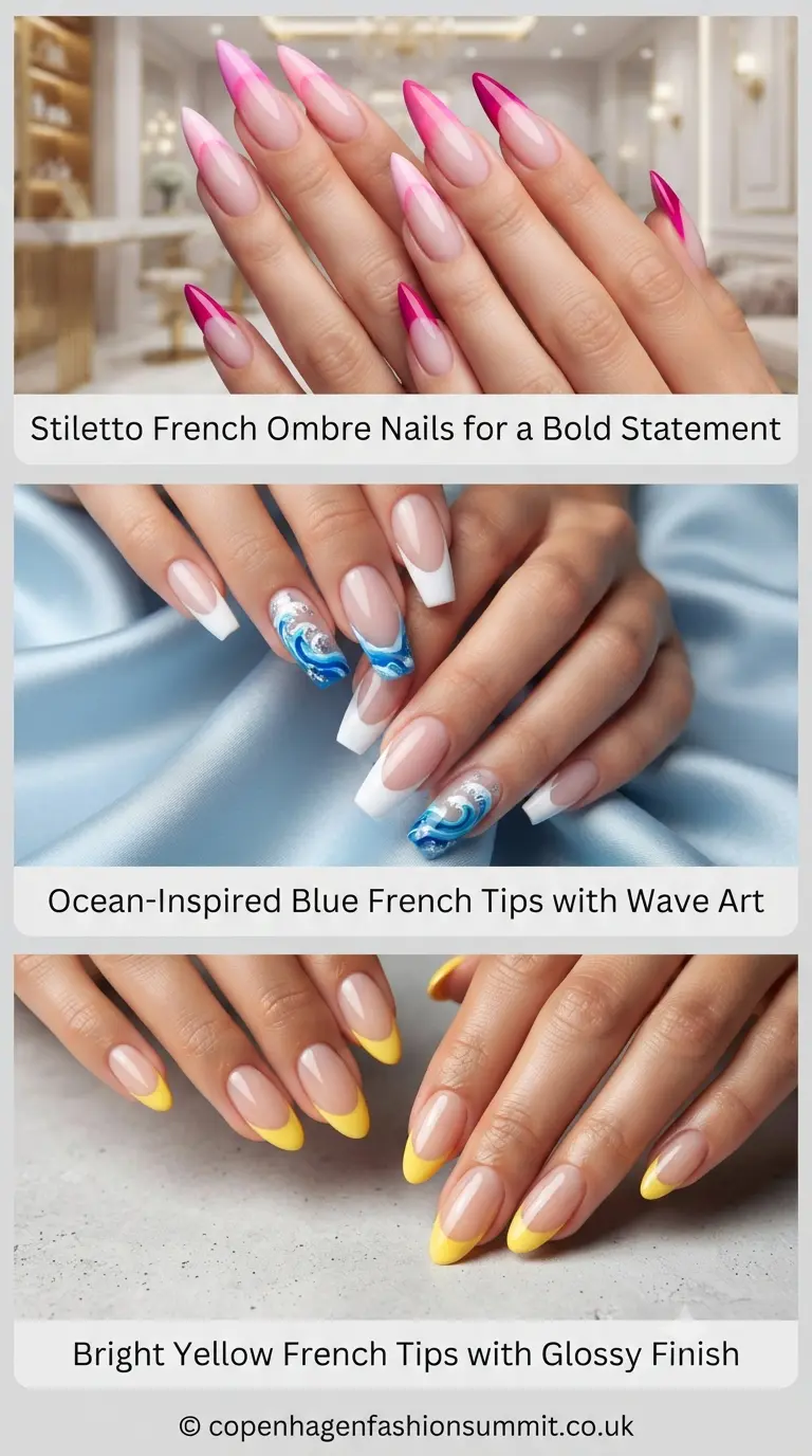 Colorful French Tip Nails  part 9