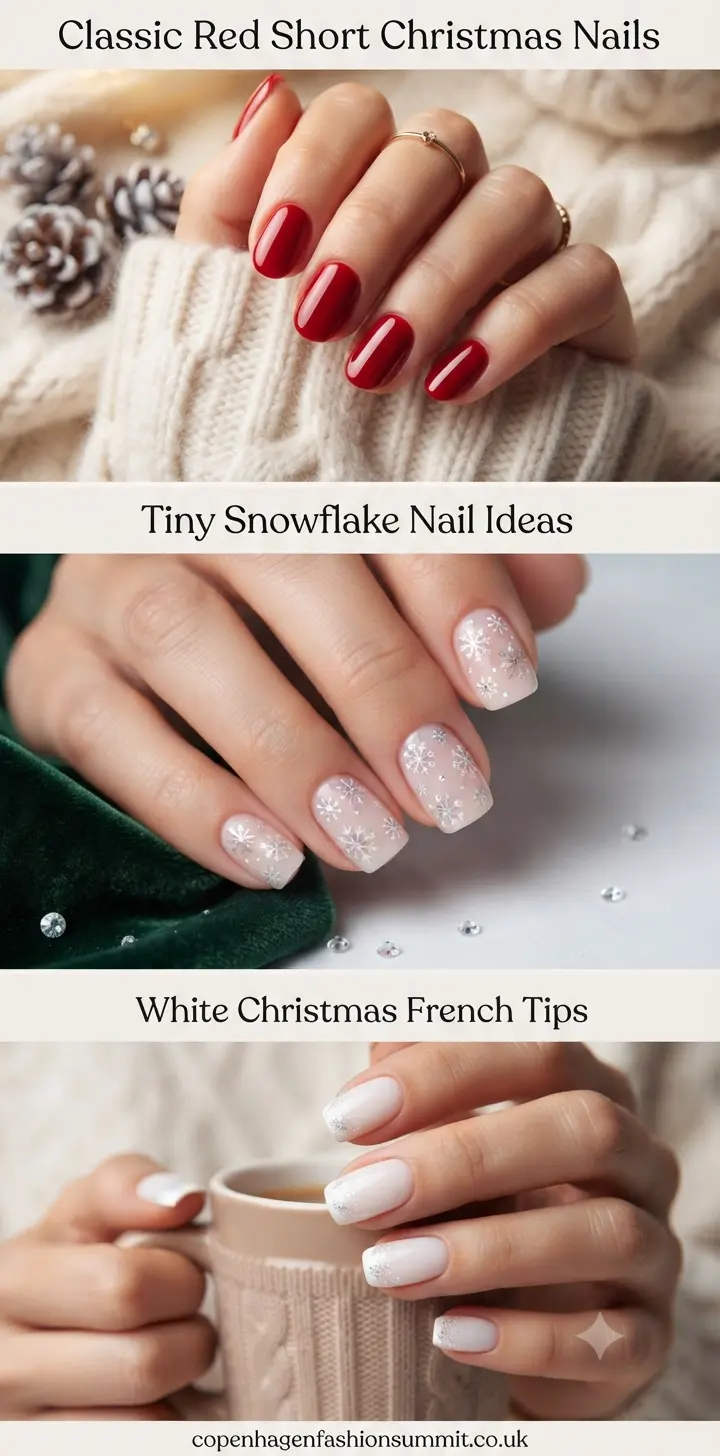 Cute Short Christmas Nails  part 1