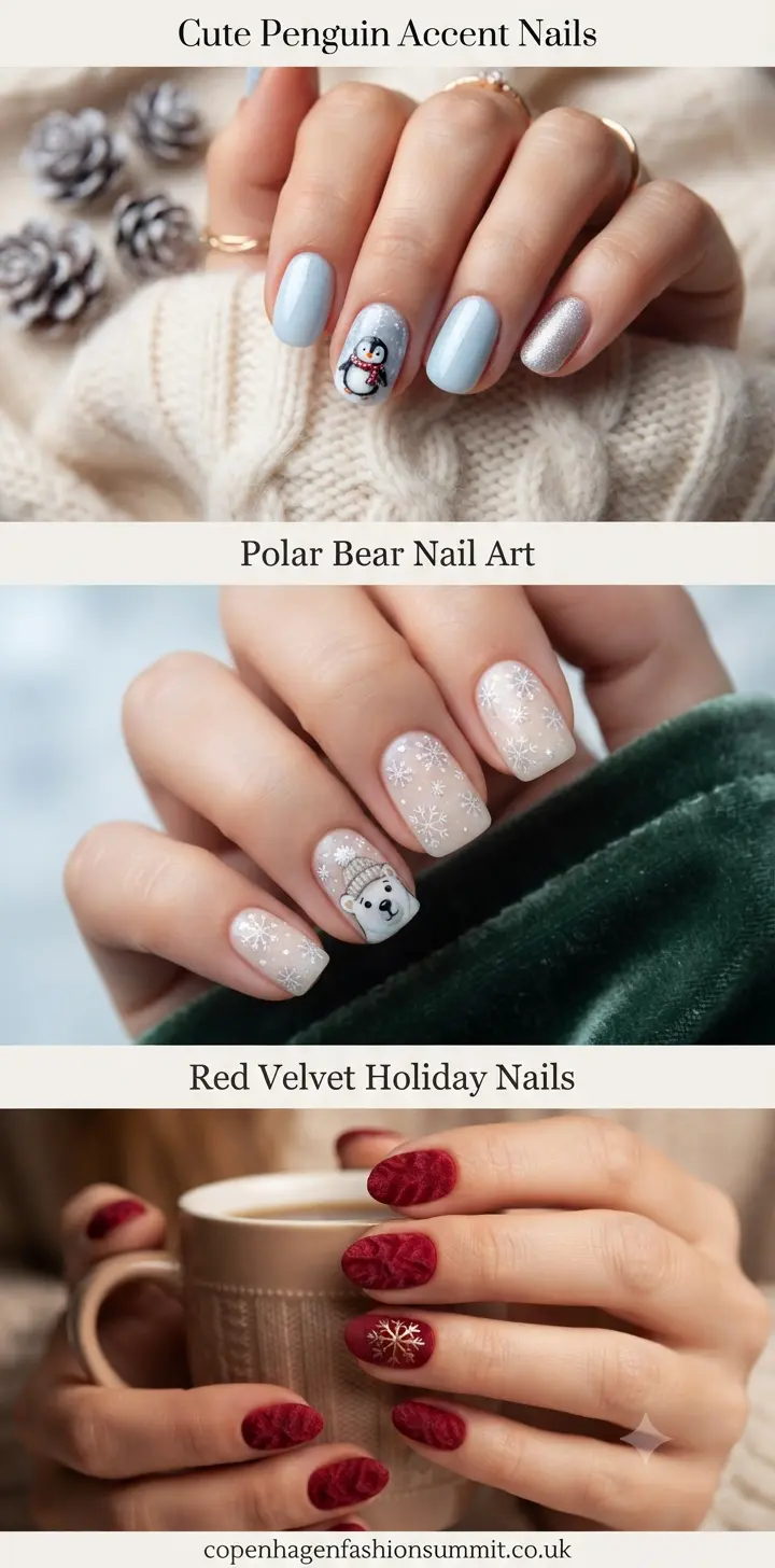 Cute Short Christmas Nails  part 12