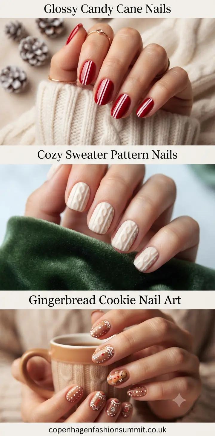 Cute Short Christmas Nails  part 2