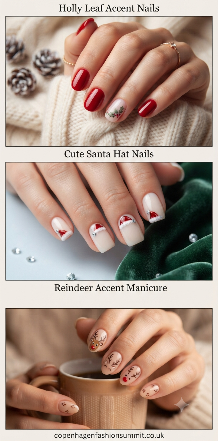 Cute Short Christmas Nails  part 3