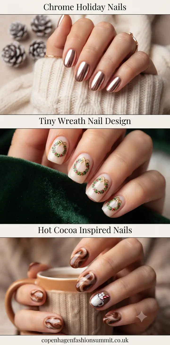 Cute Short Christmas Nails  part 7