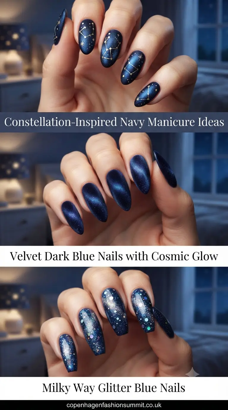 Dark Blue Nails Part2