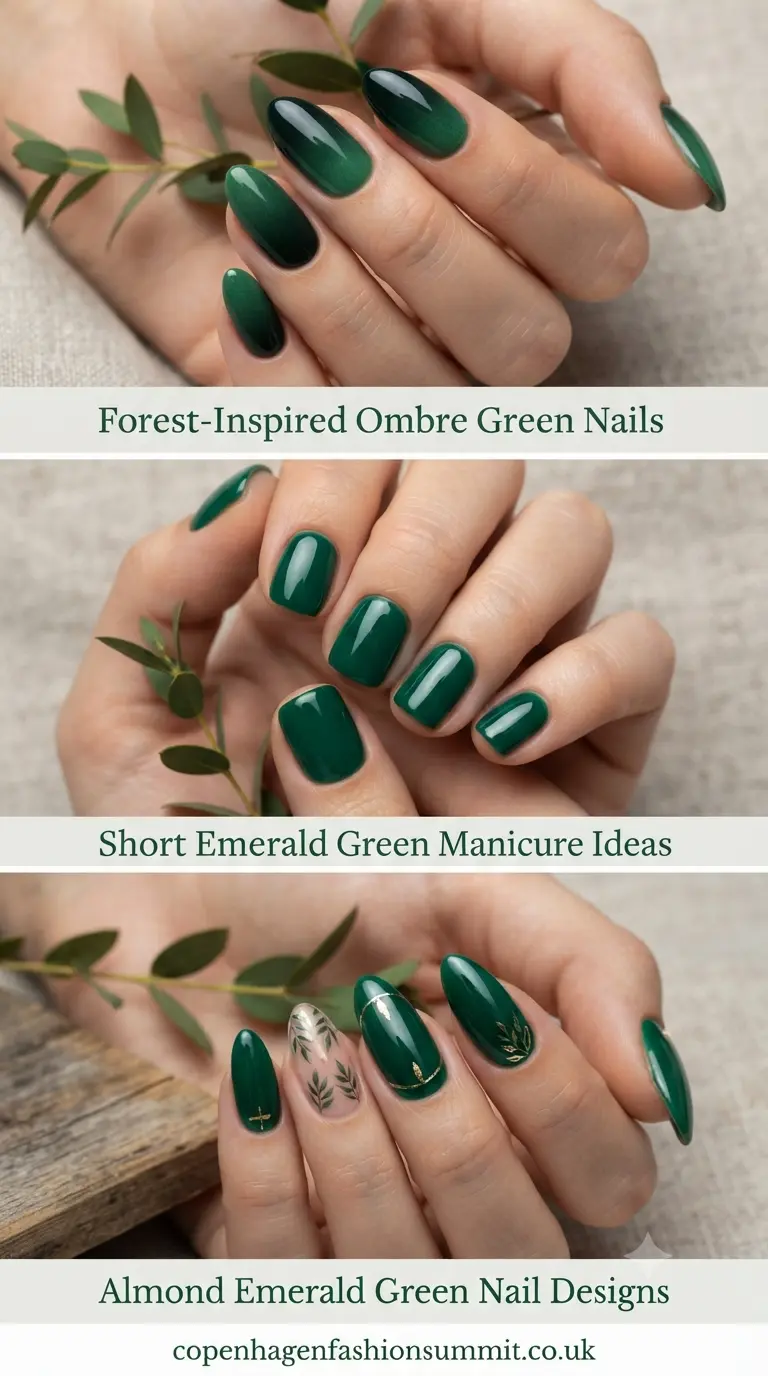  Emerald Green Nails  part 2