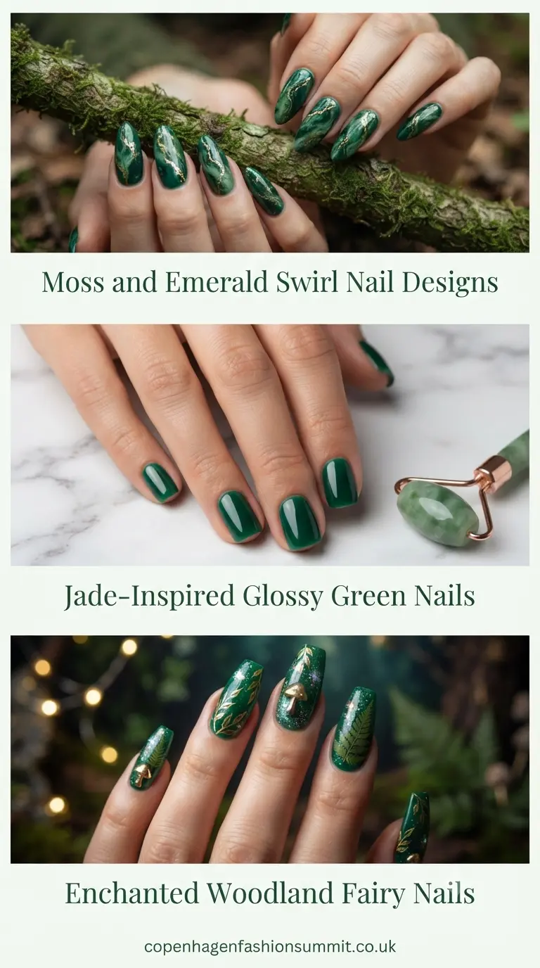 Emerald Green Nails  part 5