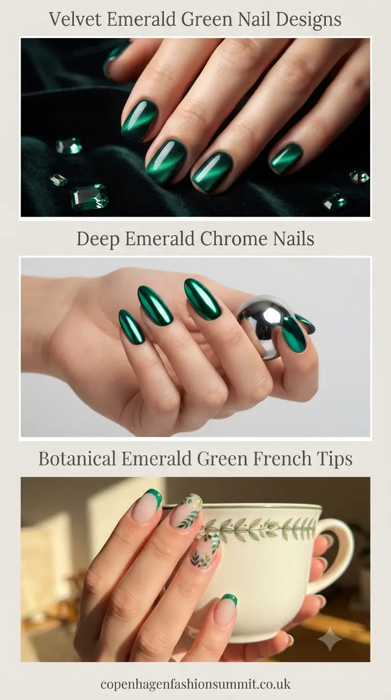 Enchanting Emerald Green Nails   part 1