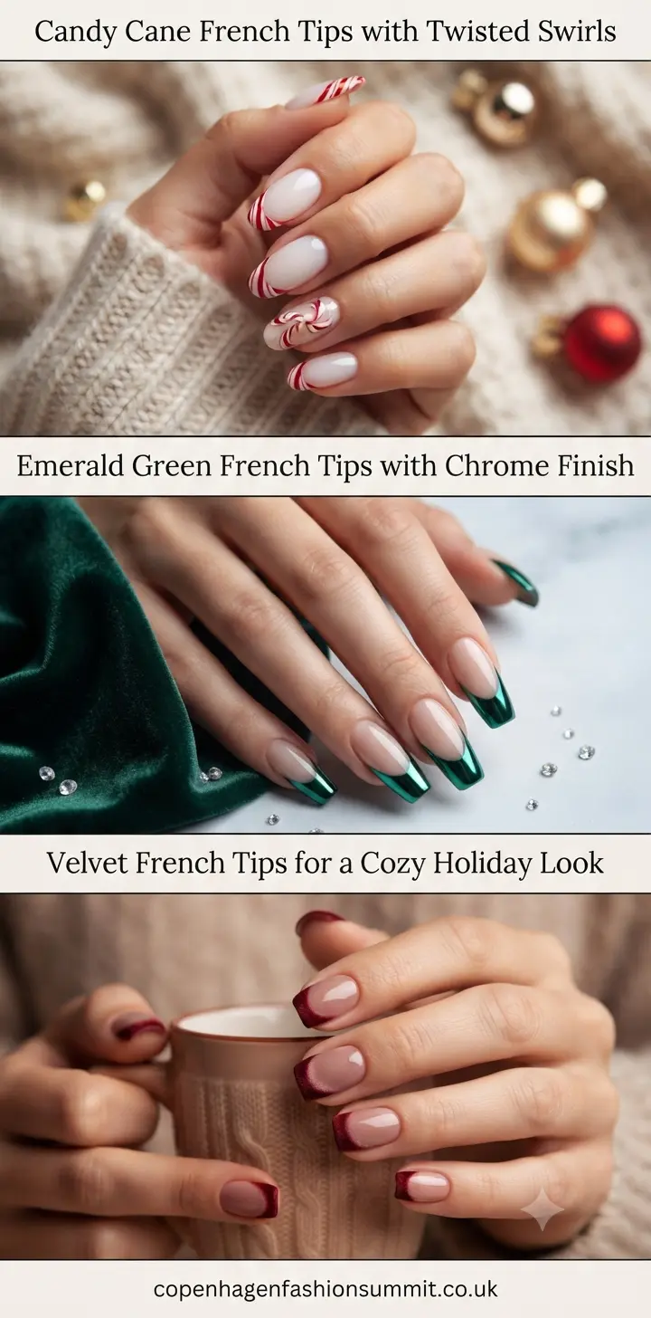 28+ Stunning French Tip Christmas Nail Designs 2 French Tips Christmas Nails part 1