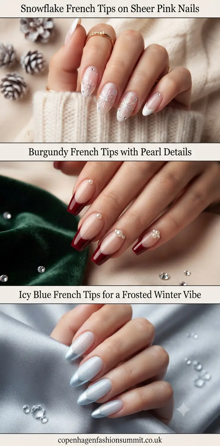 28+ Stunning French Tip Christmas Nail Designs 3 French Tips Christmas Nails part 2