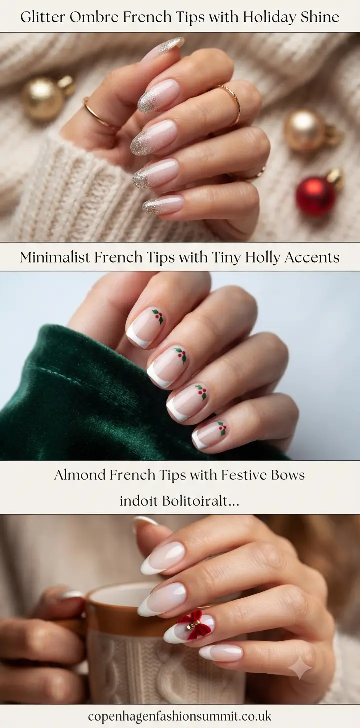 28+ Stunning French Tip Christmas Nail Designs 4 French Tips Christmas Nails part 3