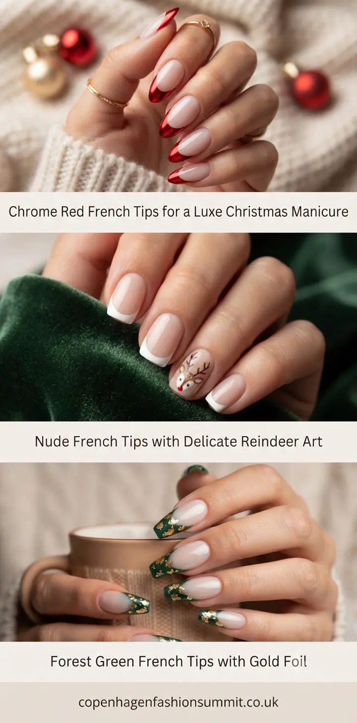 28+ Stunning French Tip Christmas Nail Designs 5 French Tips Christmas Nails part 4