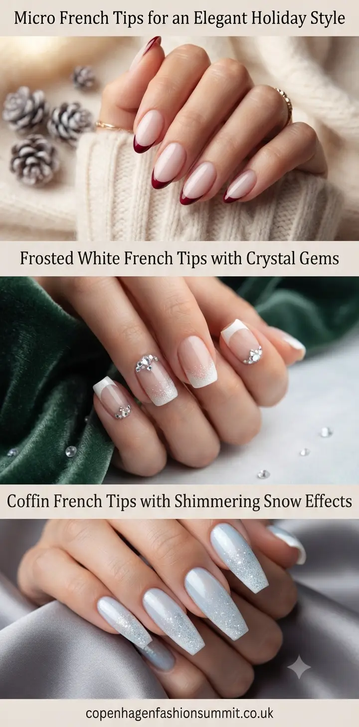 28+ Stunning French Tip Christmas Nail Designs 6 French Tips Christmas Nails part 5