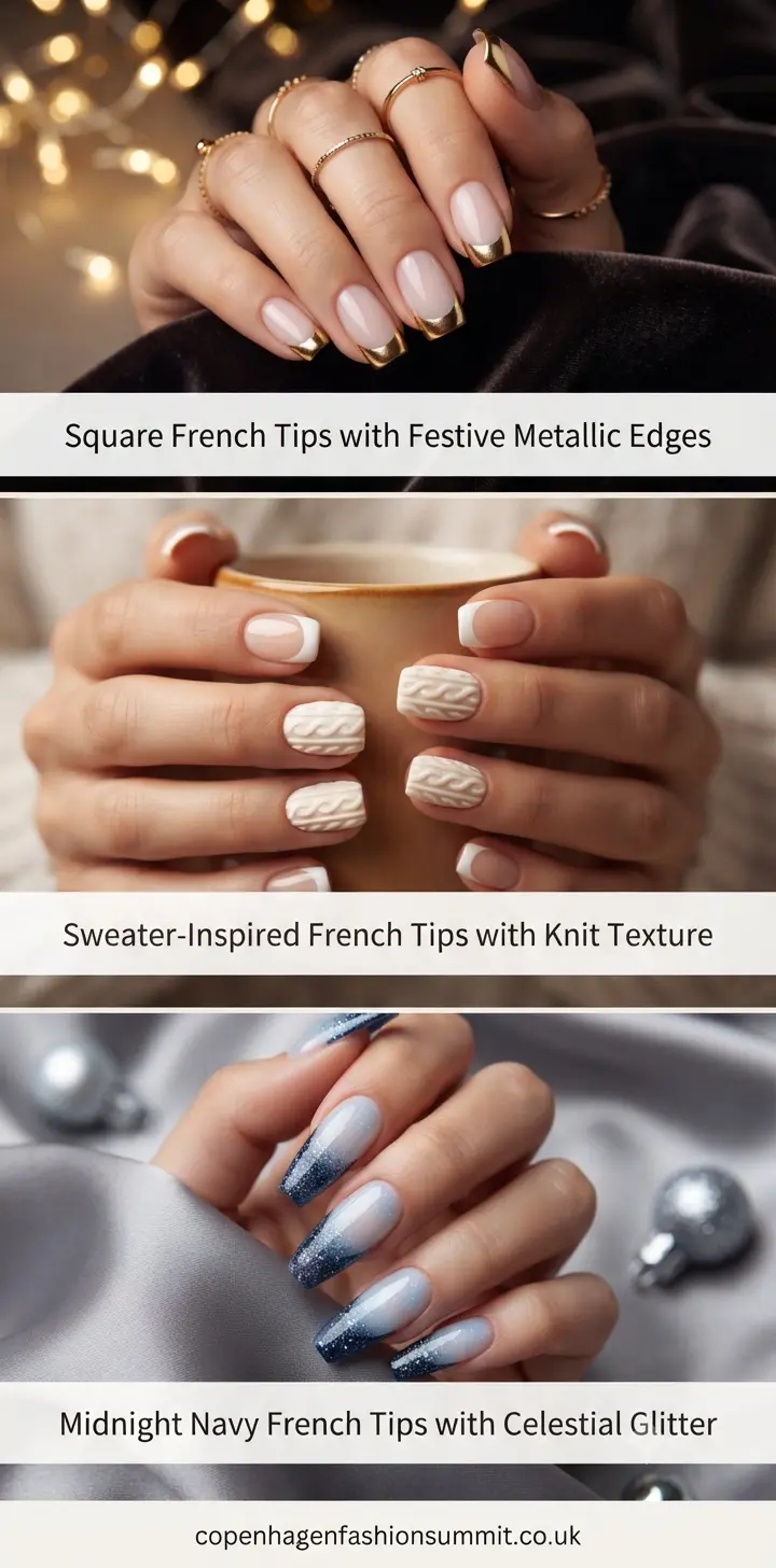 28+ Stunning French Tip Christmas Nail Designs 7 French Tips Christmas Nails part 6