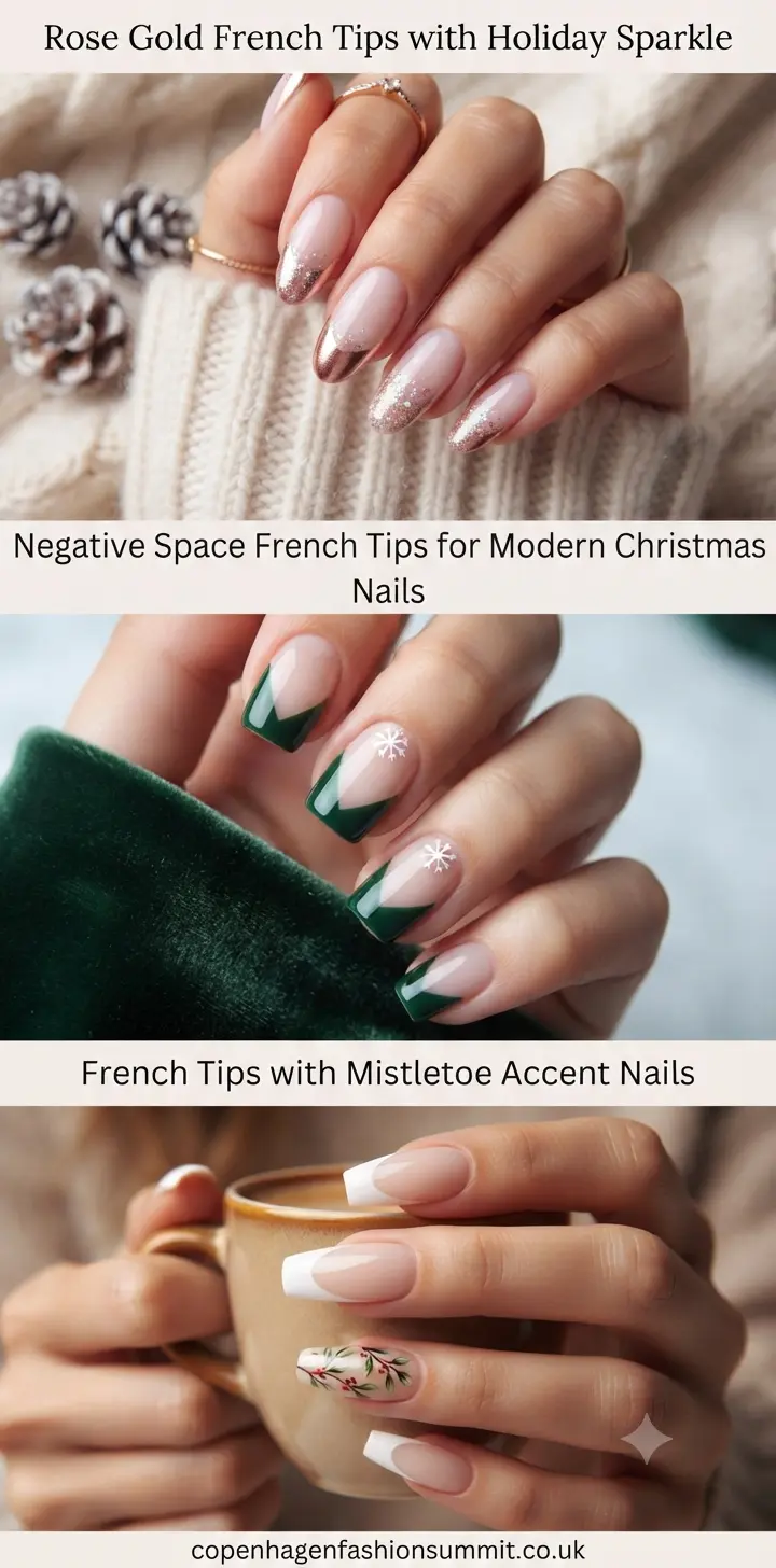 28+ Stunning French Tip Christmas Nail Designs 8 French Tips Christmas Nails part 7