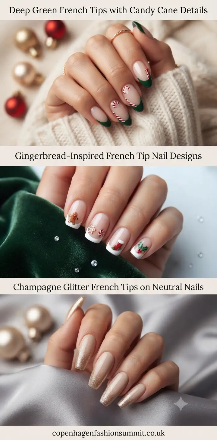 28+ Stunning French Tip Christmas Nail Designs 9 French Tips Christmas Nails part 8