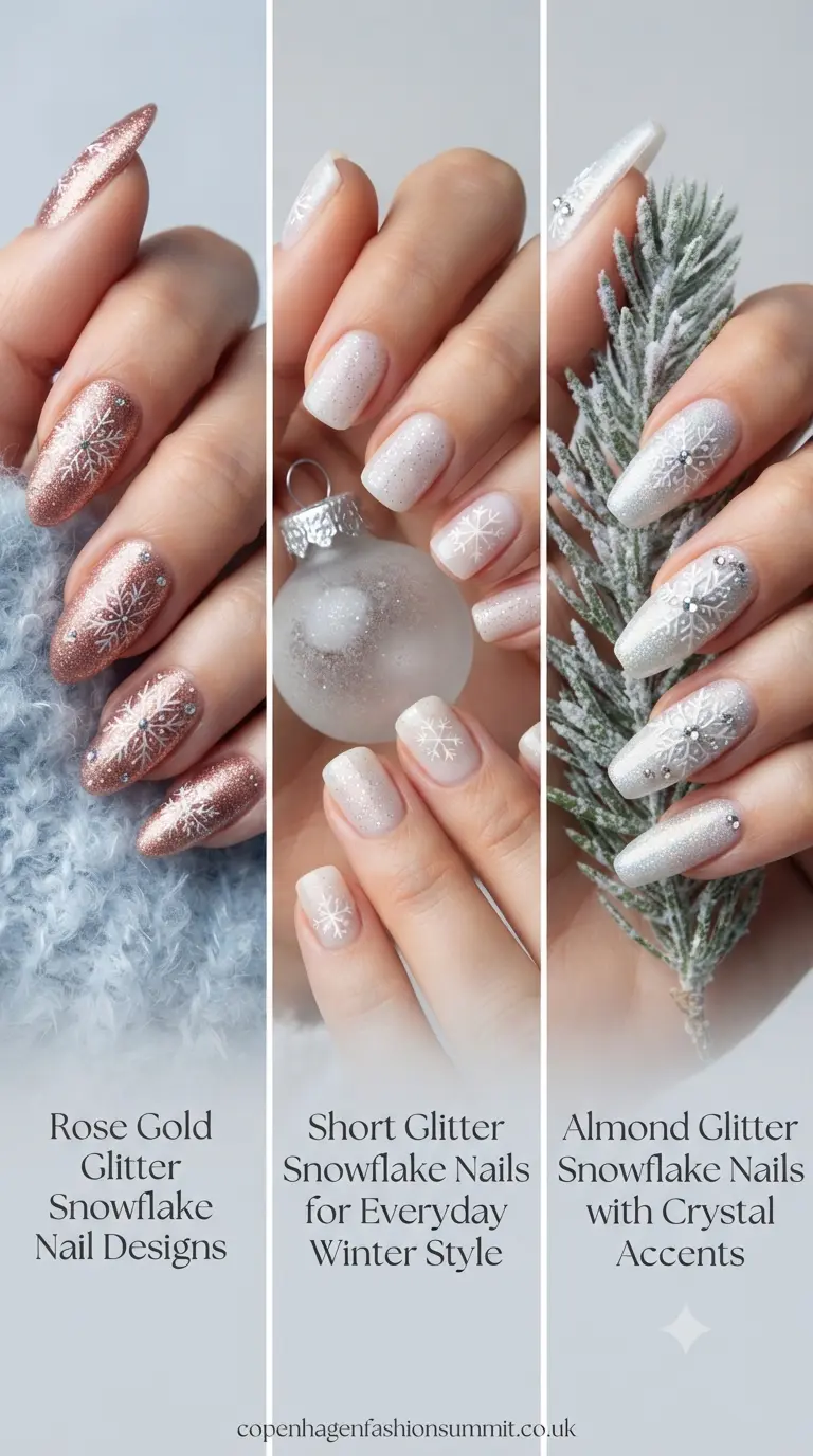 Glitter Snowflake Nails Inspo part 2