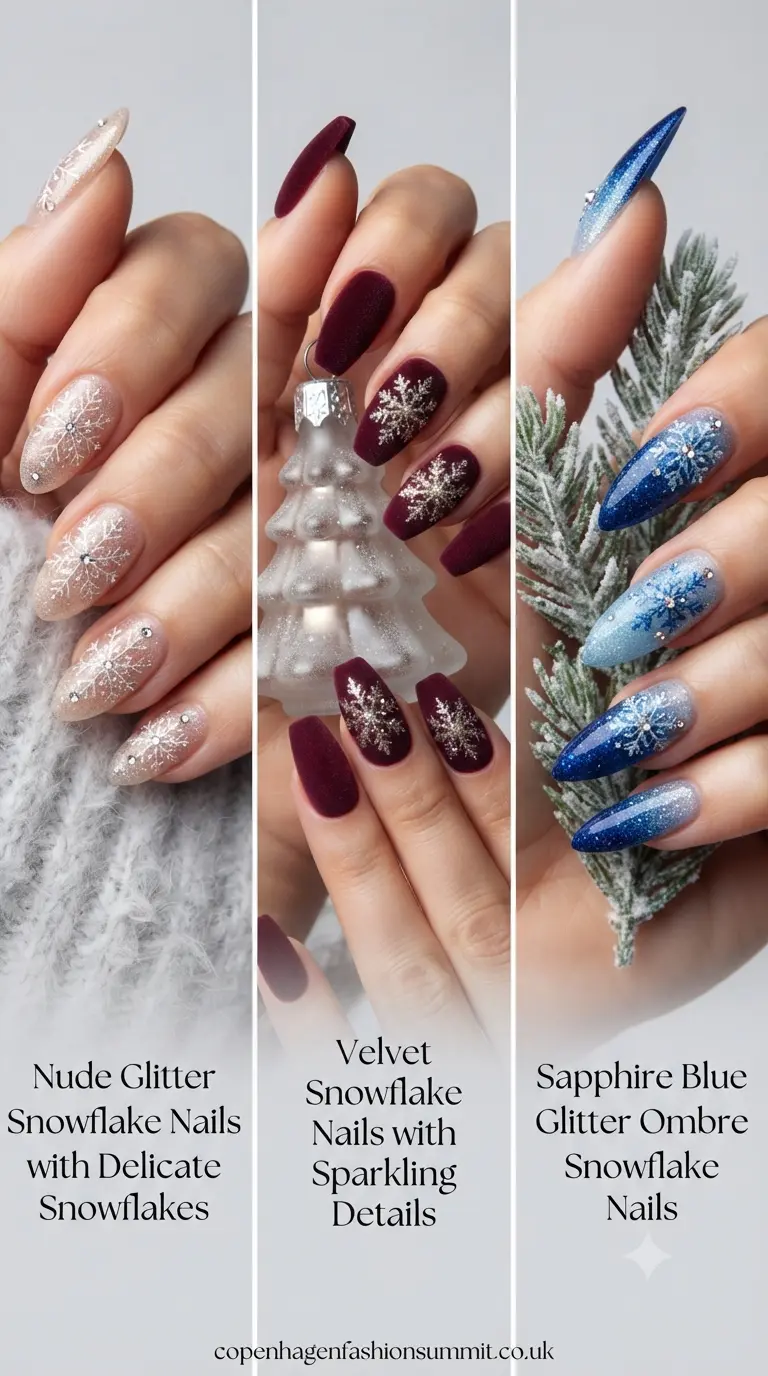 Glitter Snowflake Nails Inspo part 4