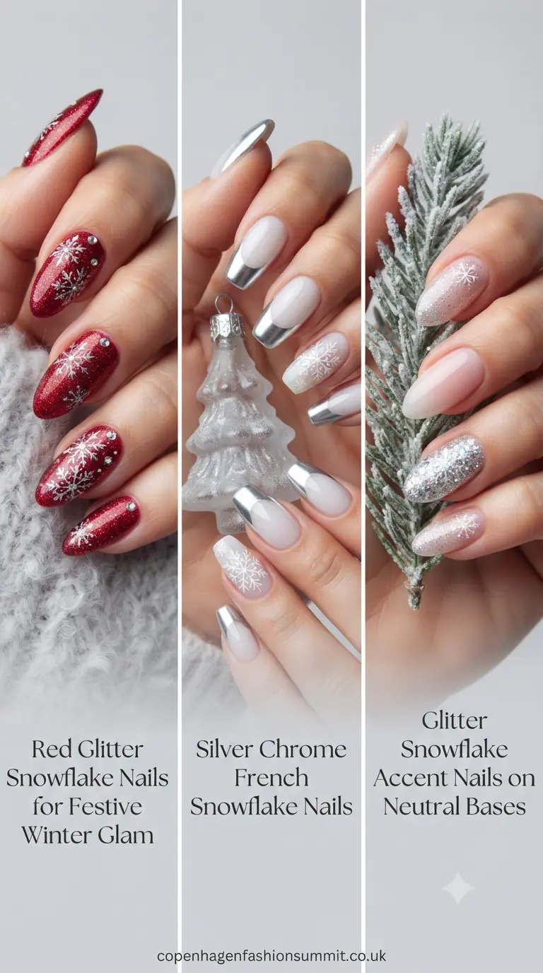 Glitter Snowflake Nails Inspo part 5