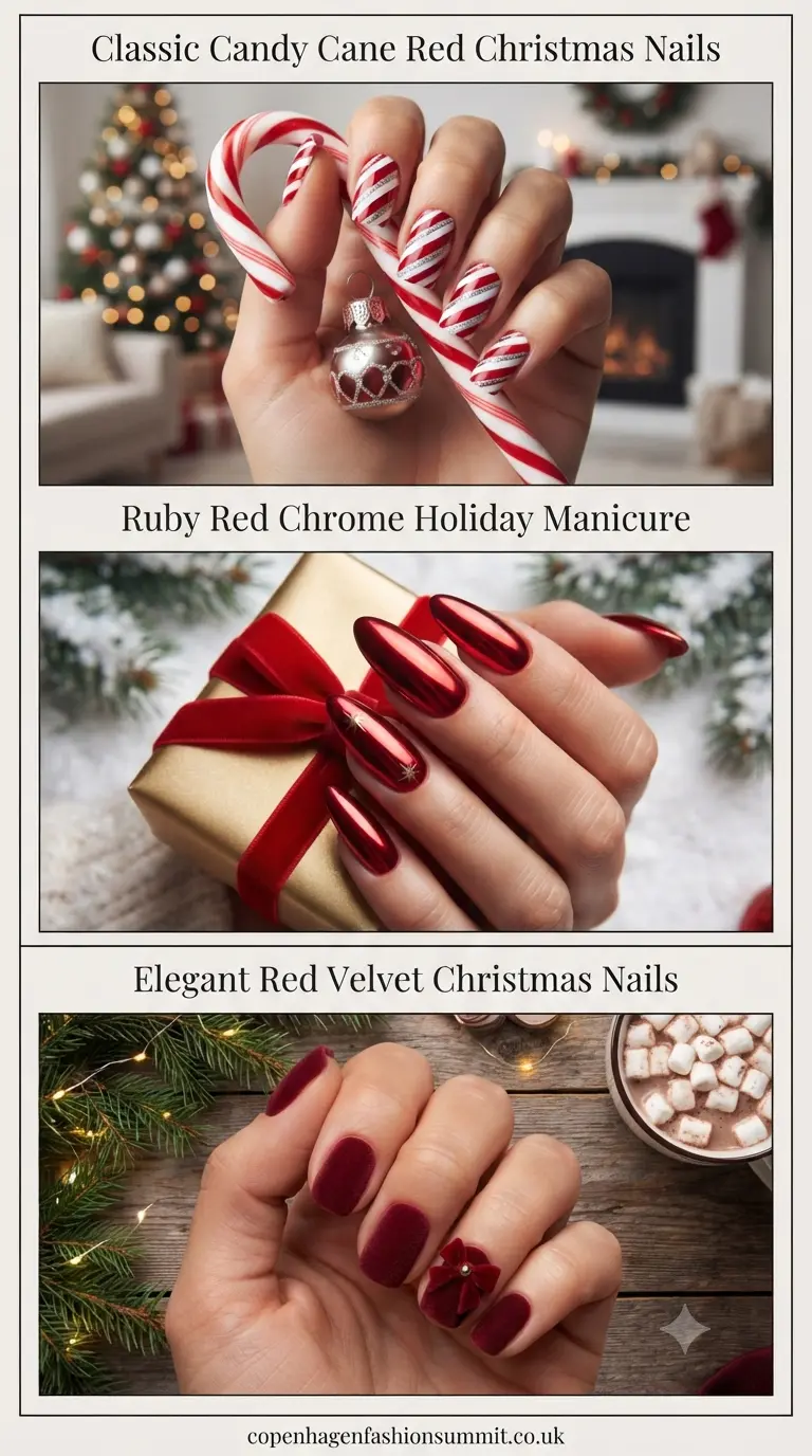 Red Christmas Nails part 1