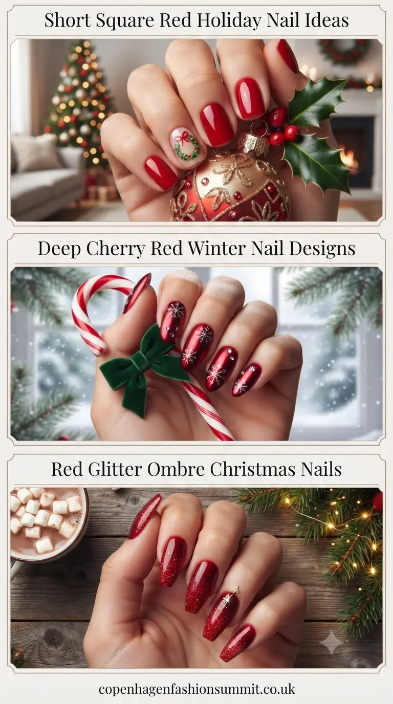 Red Christmas Nails part 3