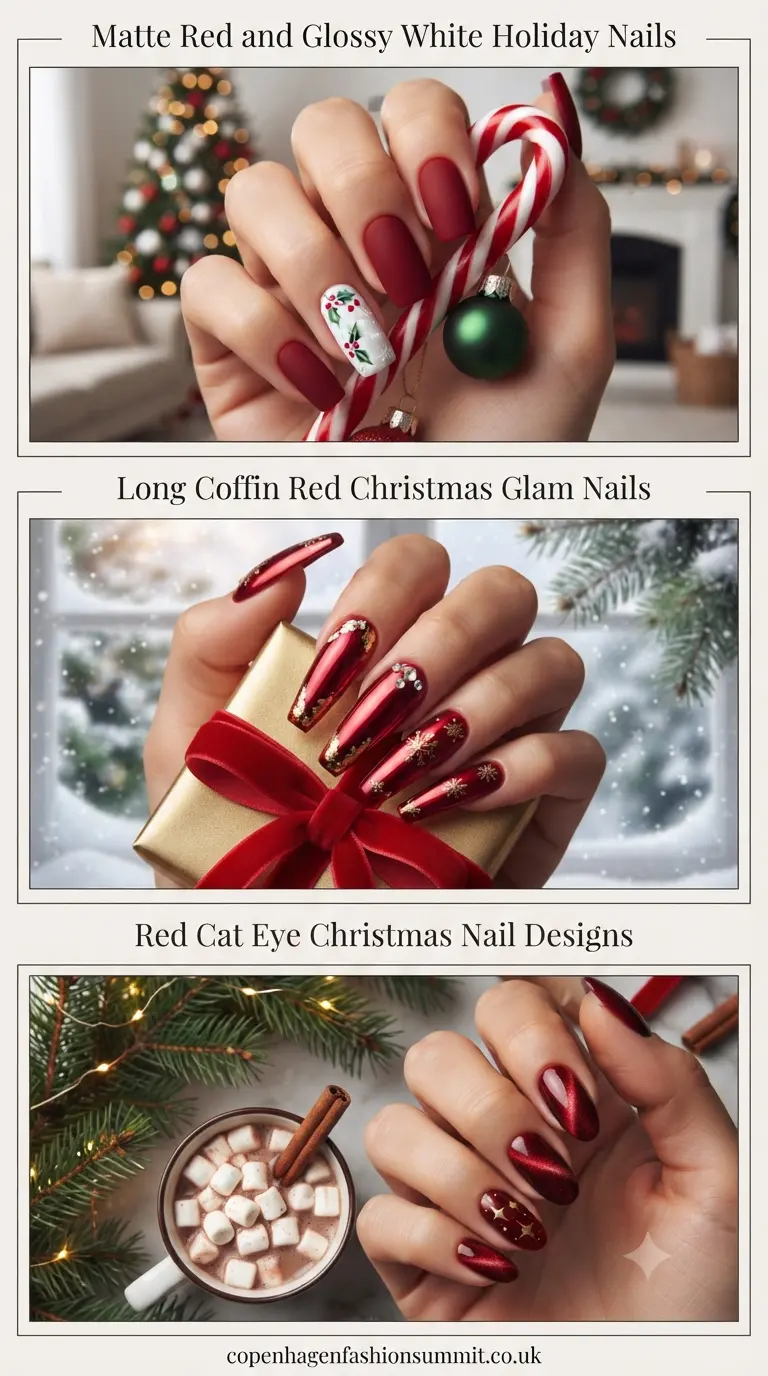 Red Christmas Nails part 5