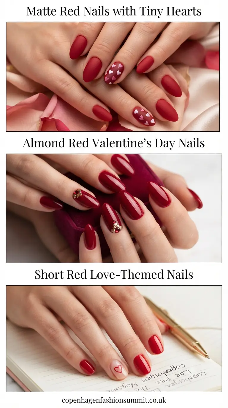 Red Valentine Day Nails Part 3