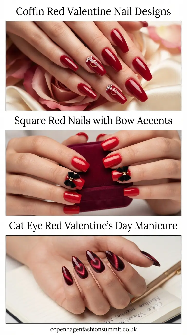 Red Valentine Day Nails Part 4