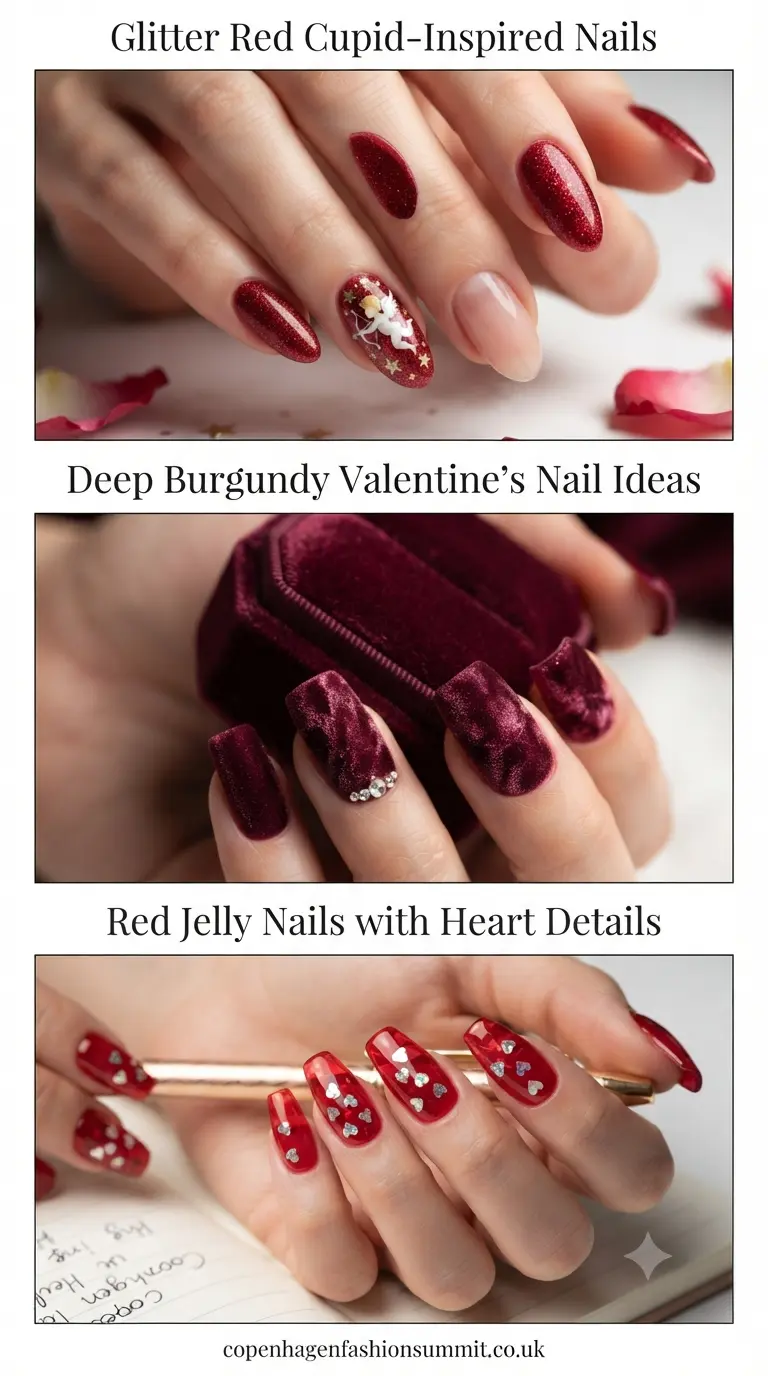 Red Valentine Day Nails Part 5
