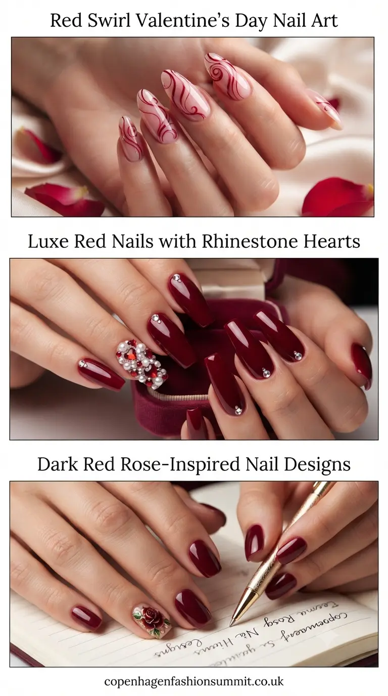 Red Valentine Day Nails Part 7