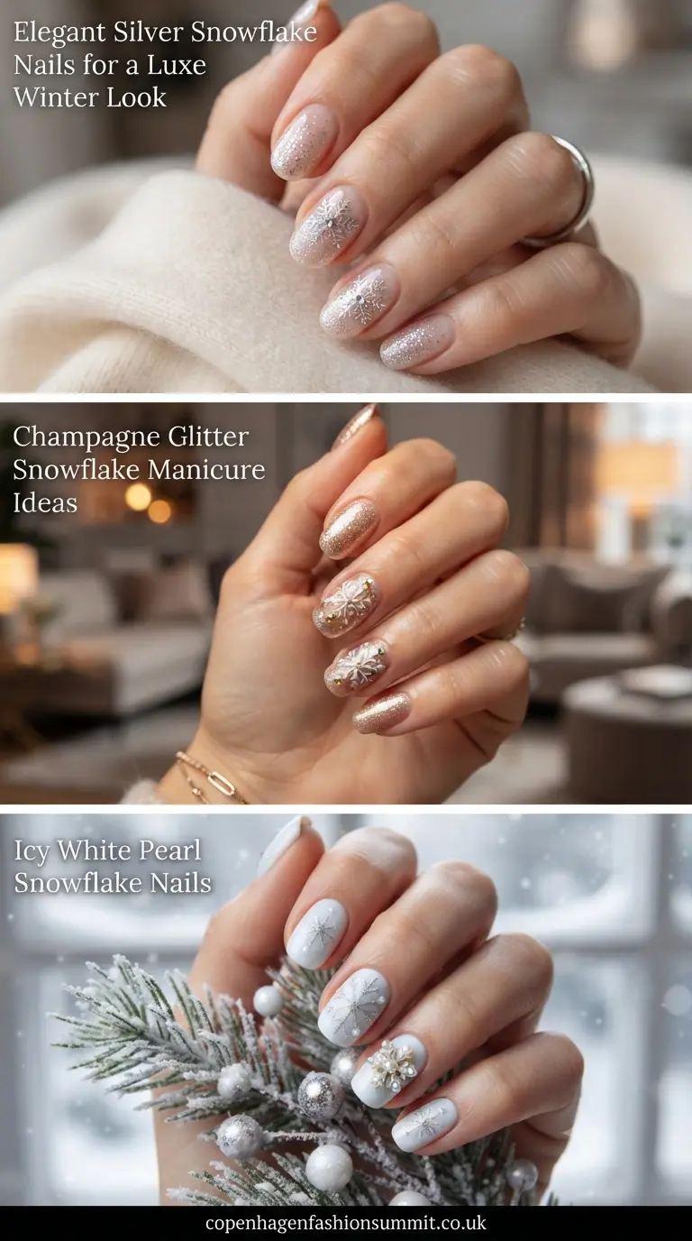 Winter Glam: 23 Glitter Snowflake Nails to Copy Right Now 2 Snowflake Nails With Glitter part 1