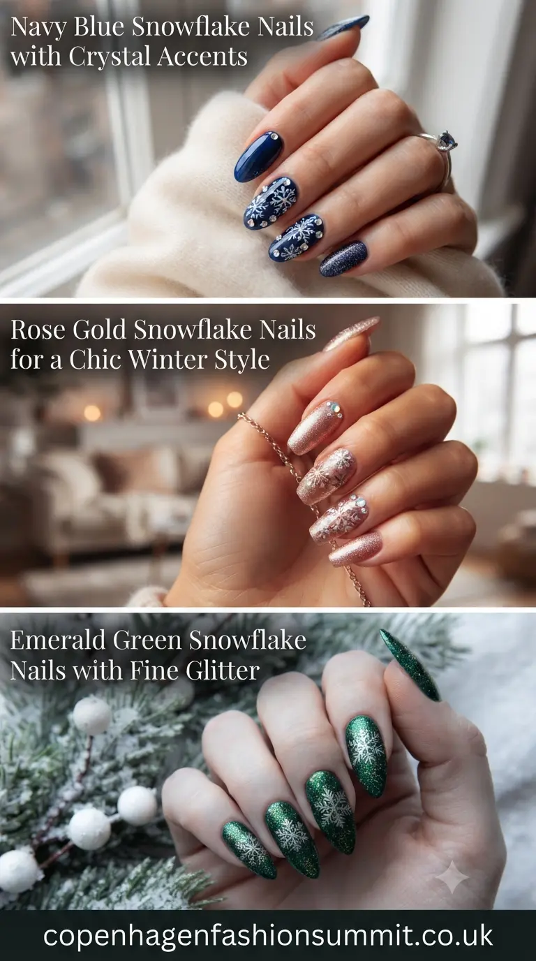 Winter Glam: 23 Glitter Snowflake Nails to Copy Right Now 3 Snowflake Nails With Glitter part 2