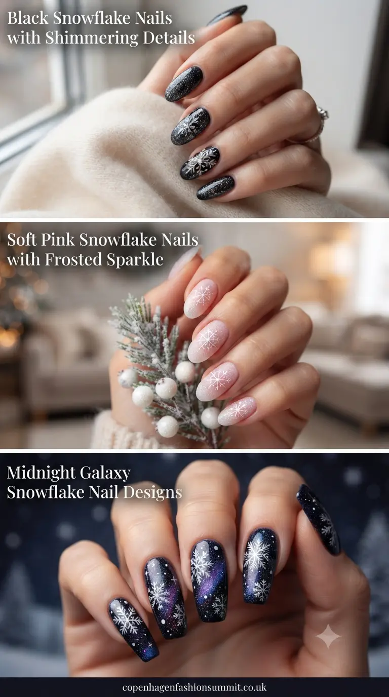 Winter Glam: 23 Glitter Snowflake Nails to Copy Right Now 4 Snowflake Nails With Glitter part 3