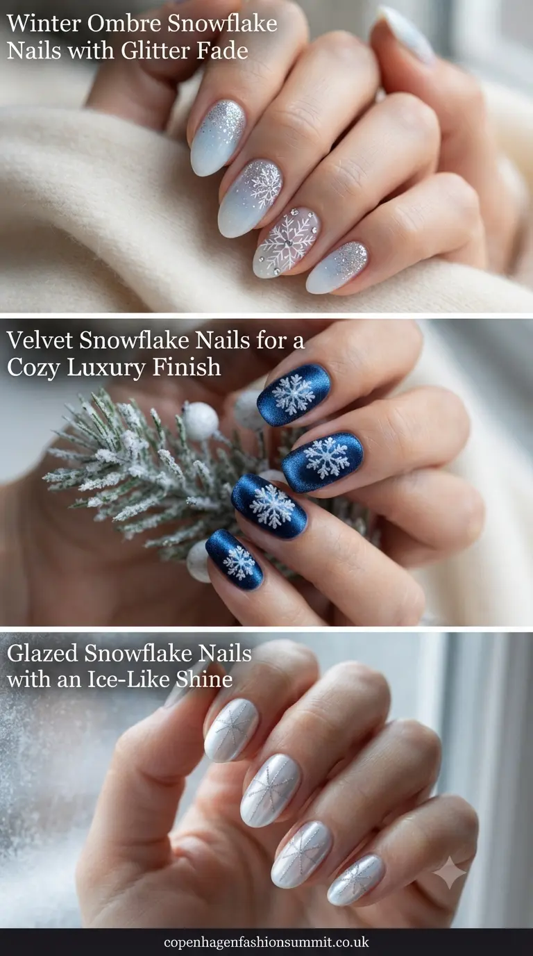 Winter Glam: 23 Glitter Snowflake Nails to Copy Right Now 5 Snowflake Nails With Glitter part 4