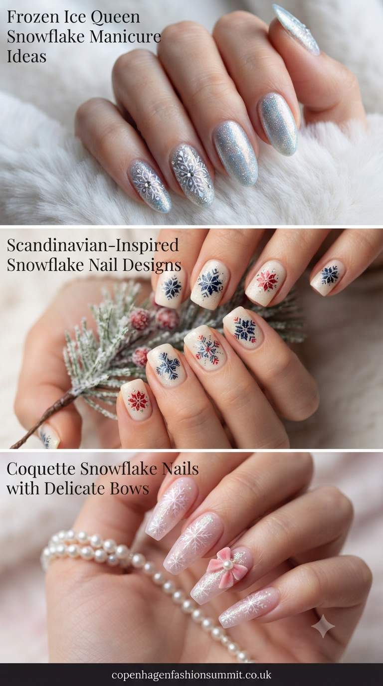 Winter Glam: 23 Glitter Snowflake Nails to Copy Right Now 7 Snowflake Nails With Glitter part 6