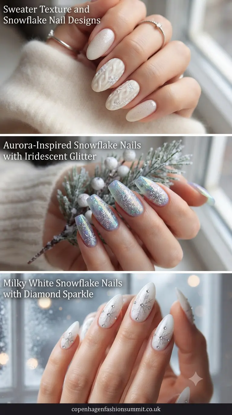 Winter Glam: 23 Glitter Snowflake Nails to Copy Right Now 8 Snowflake Nails With Glitter part 7